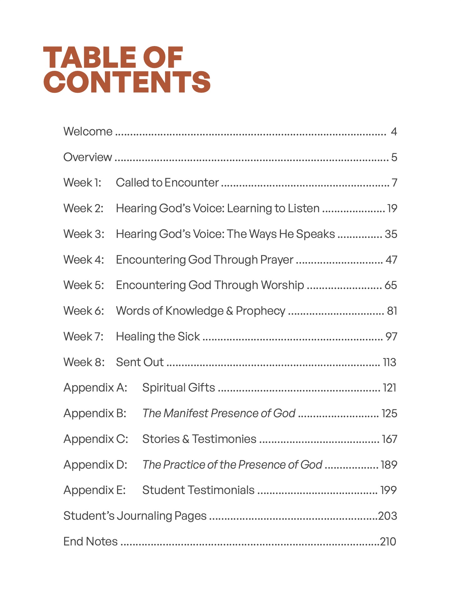 Table of Contents